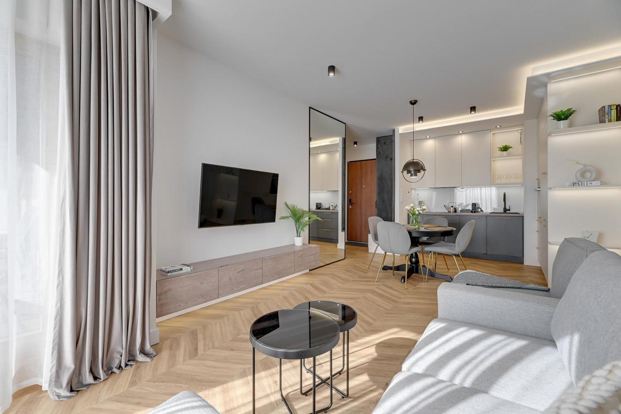 Nadmotlawie Estate Gym, Sauna & Parking By Downtown Apartments 그단스크 객실 사진